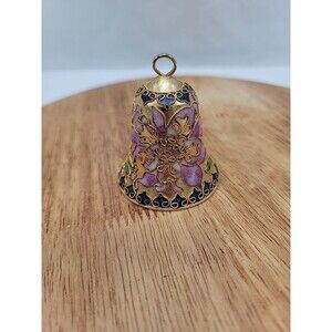 Handpainted Enamel Bell Ornament 2"